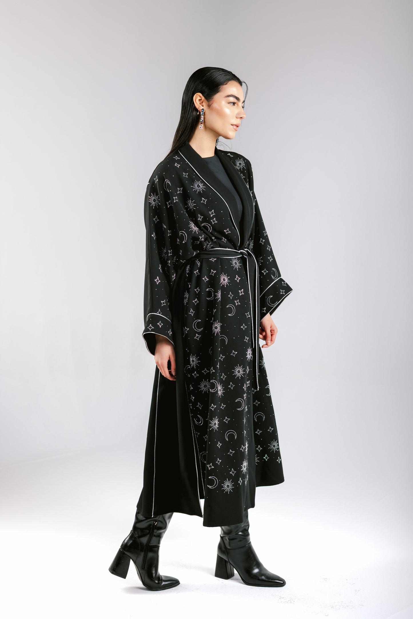 Over The Moon Kaftan in Black