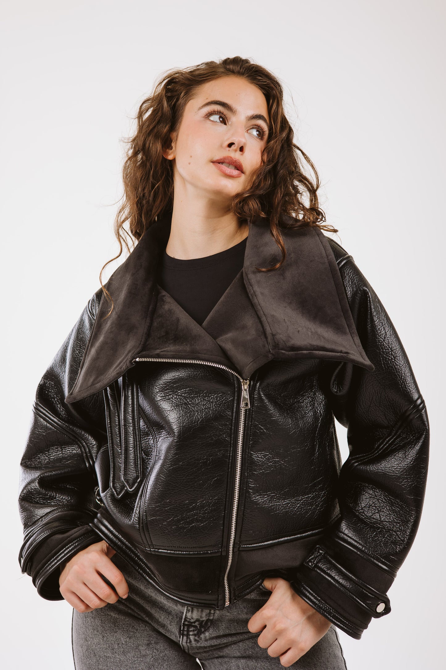 Talk of The Town Leather Jacket - Black