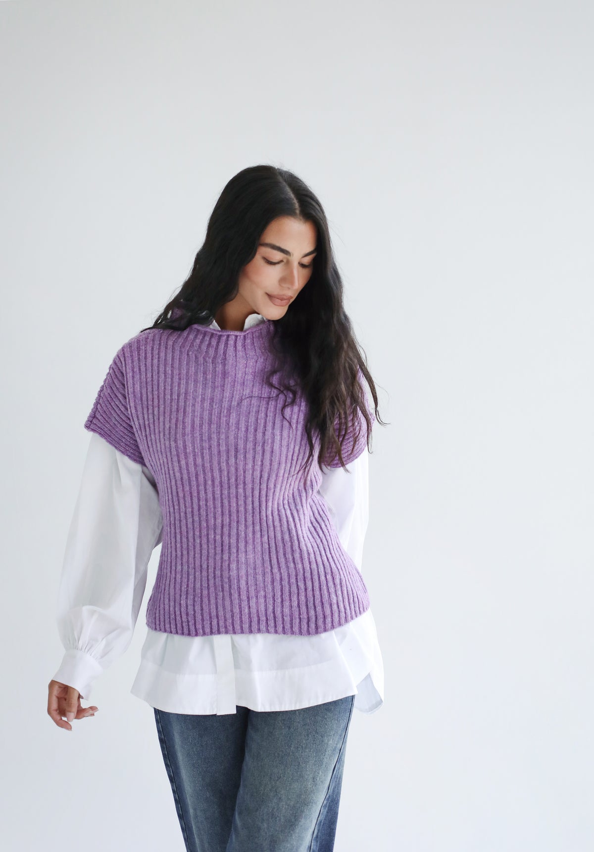 Sun Dazed Knit Vest - Lilac