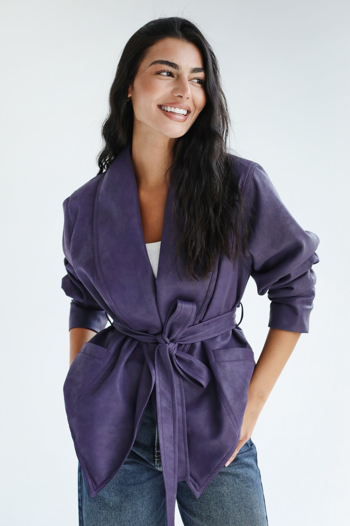 Risk Taker Leather Jacket - Purple