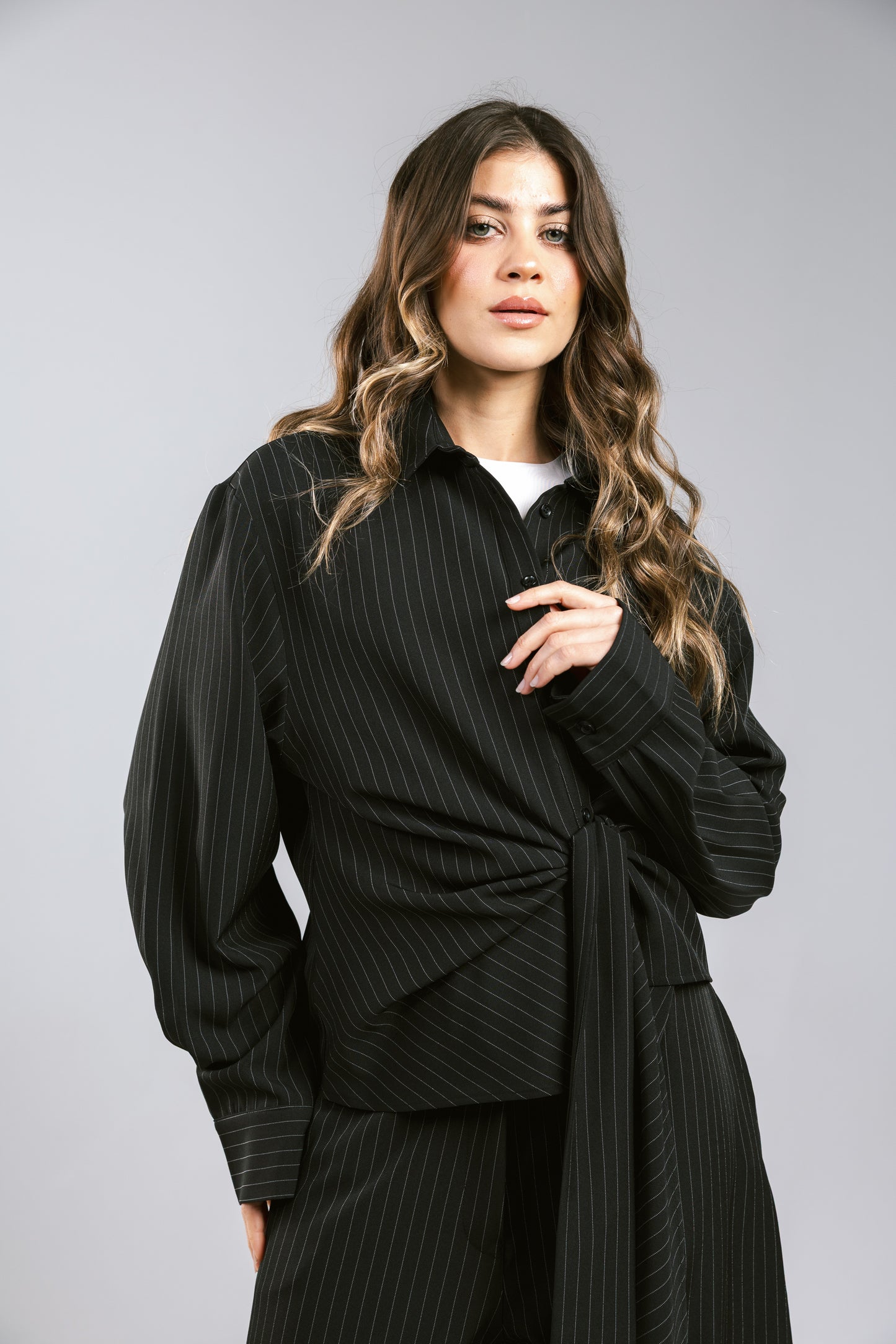 Knot Your Type Striped Set - Black
