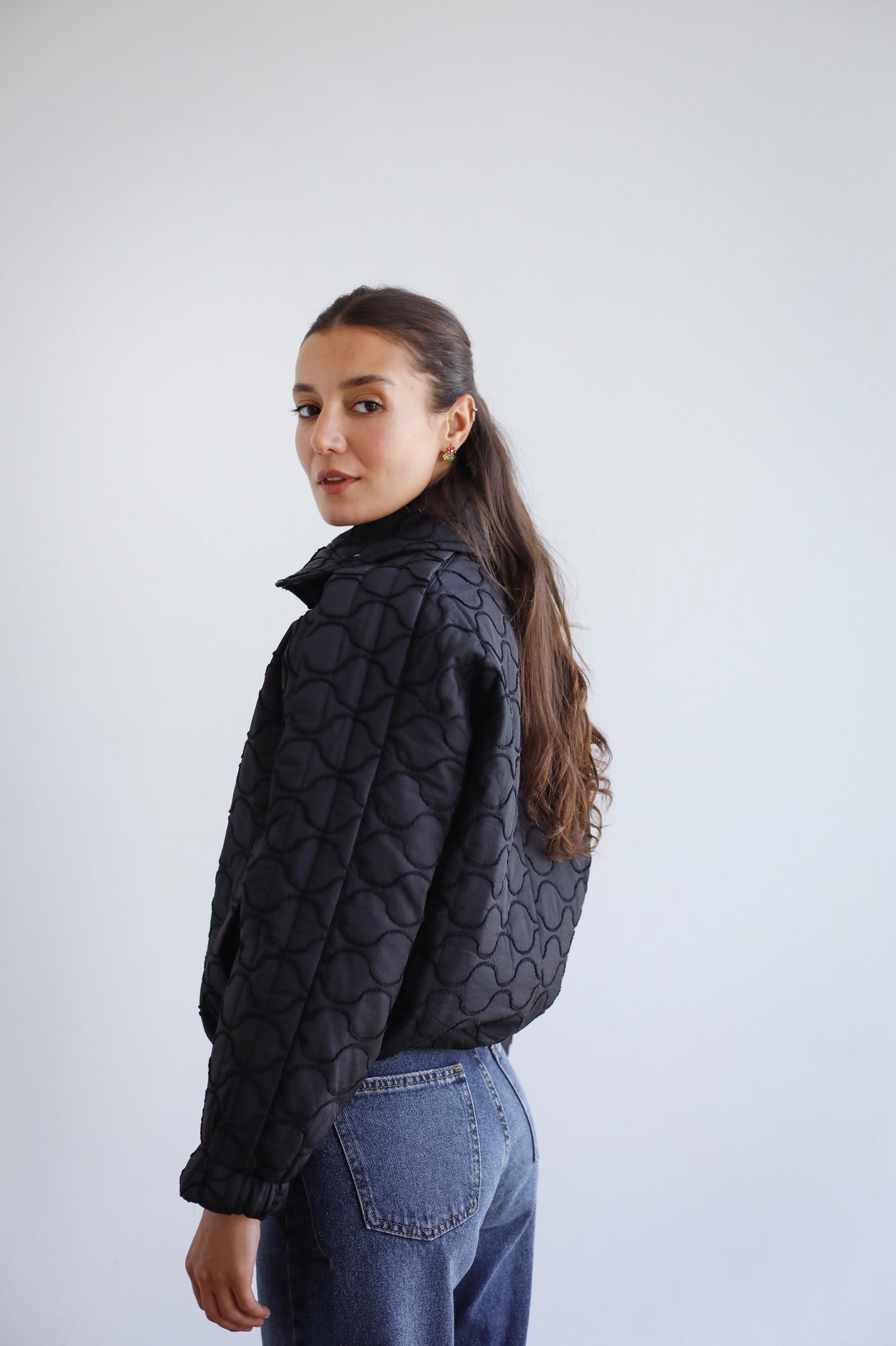 Around The World Bomber Jacket - Black