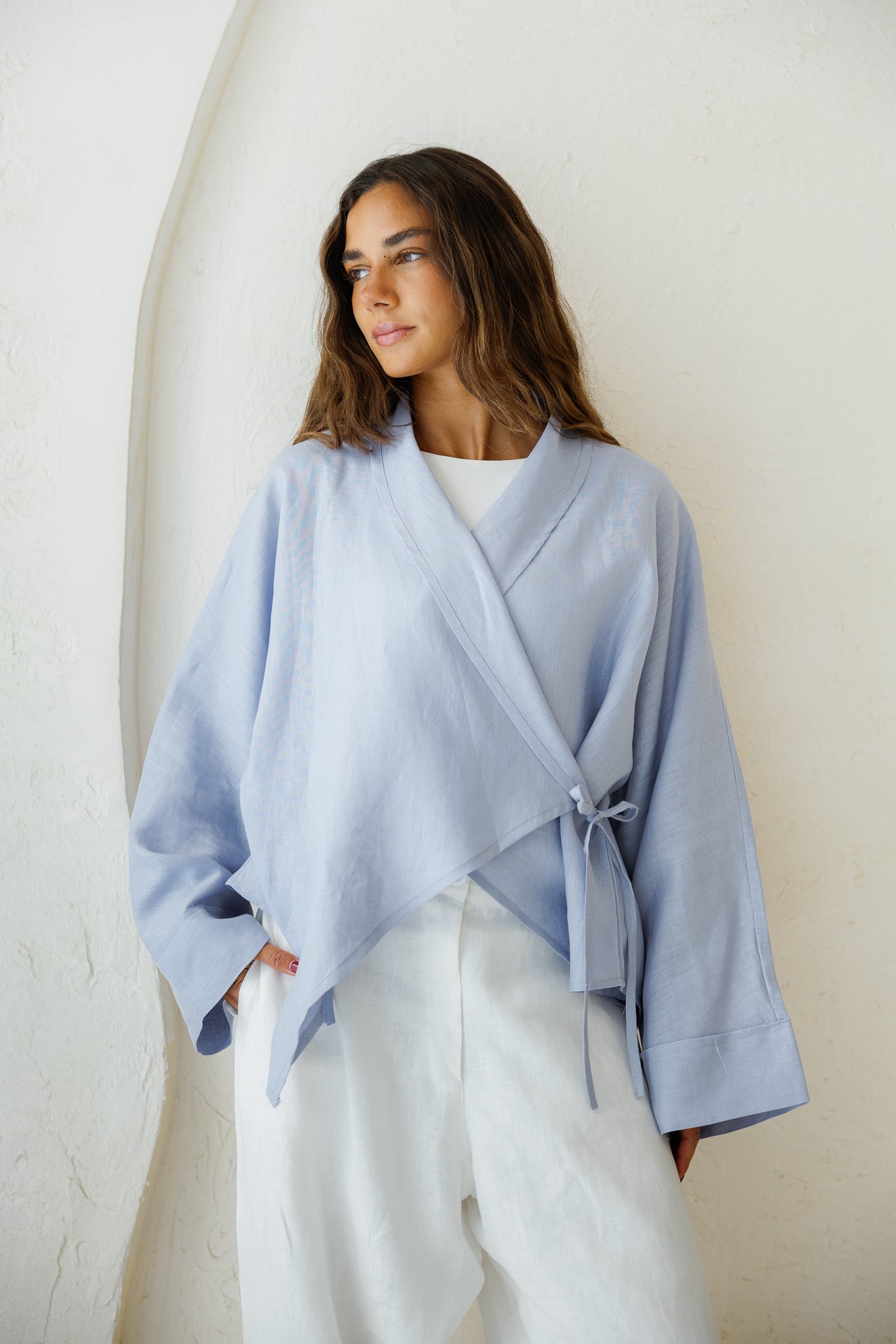 Such A Dreamy Linen Top - Baby Blue
