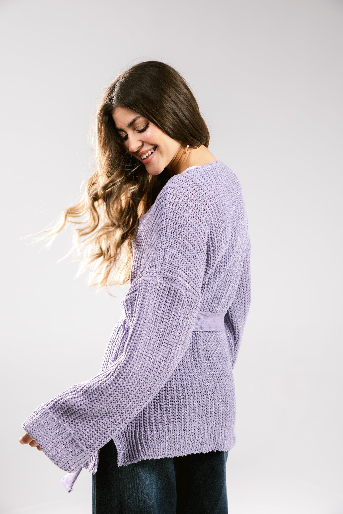 Crystal Skies Crochet Cardigan - Lilac