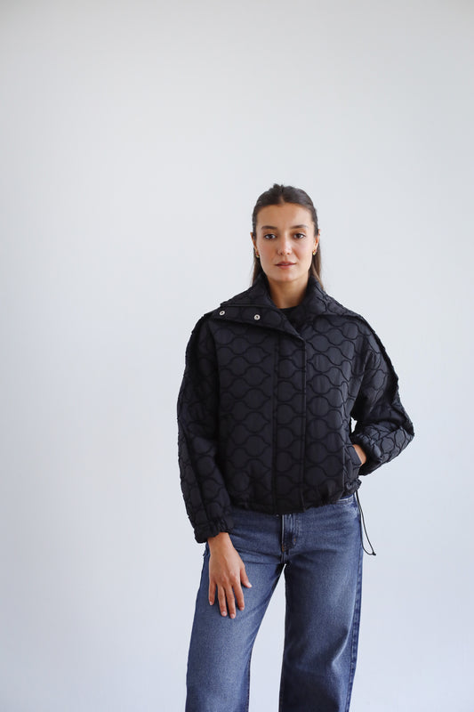Around The World Bomber Jacket - Black