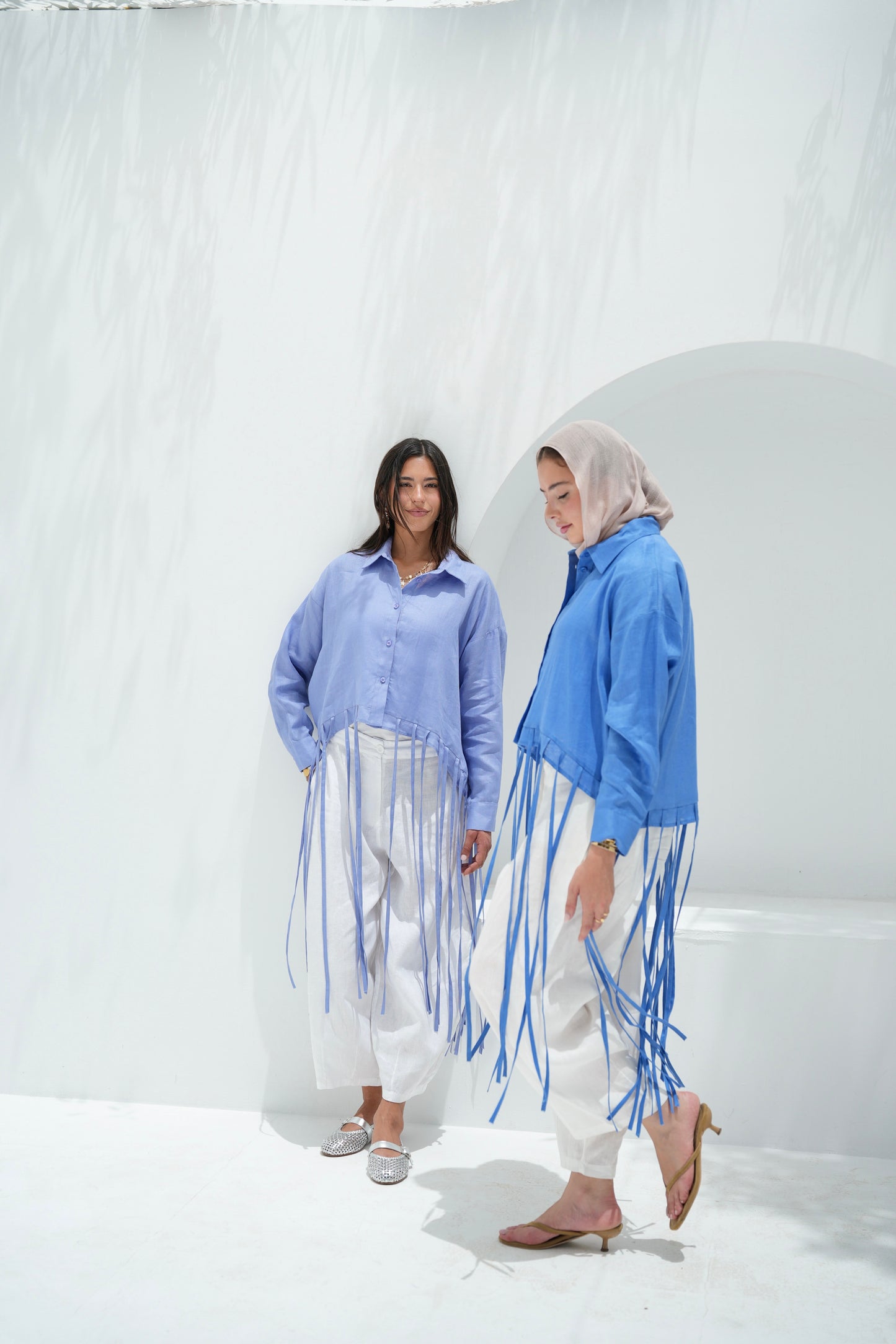 Girl’s Girl Linen Top - Sky Blue