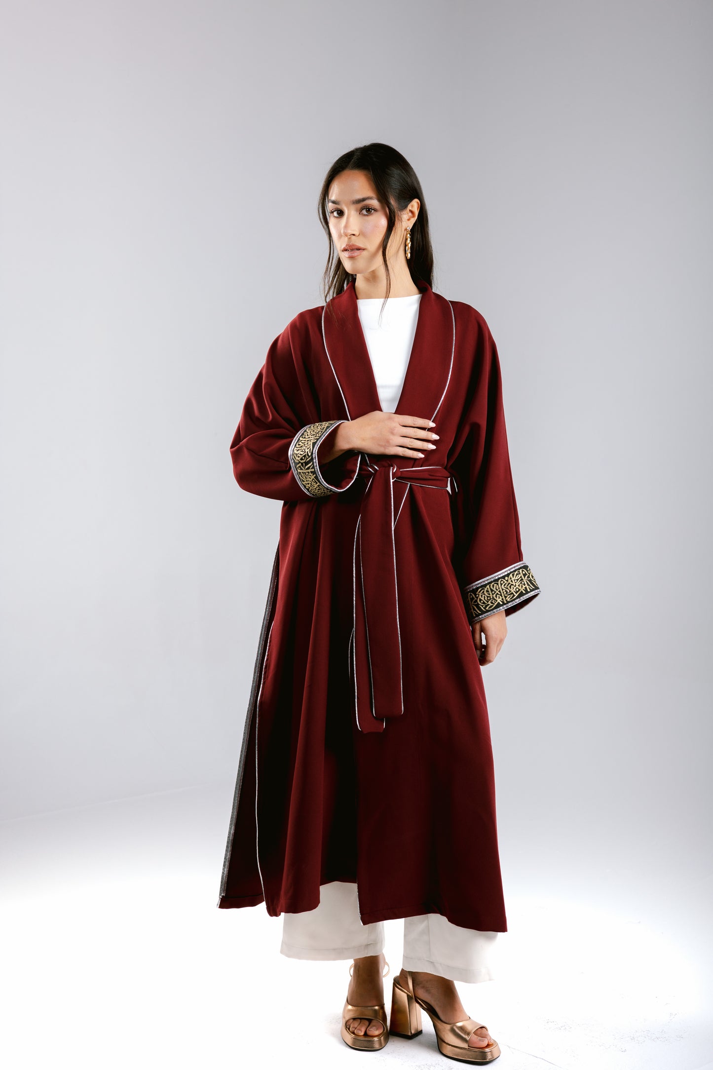 The Arabesque Kaftan in Burgundy