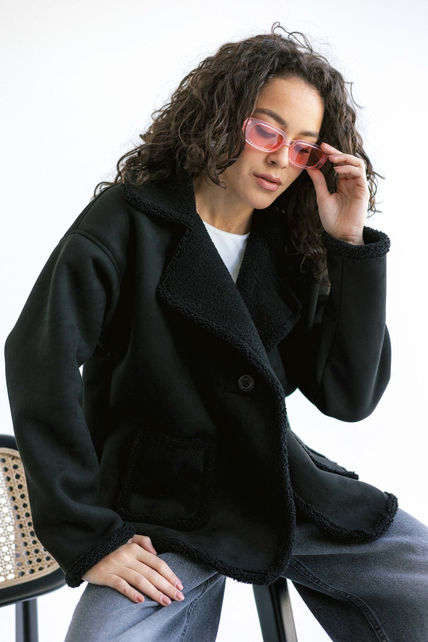 Warmth Shearling Jacket - Black