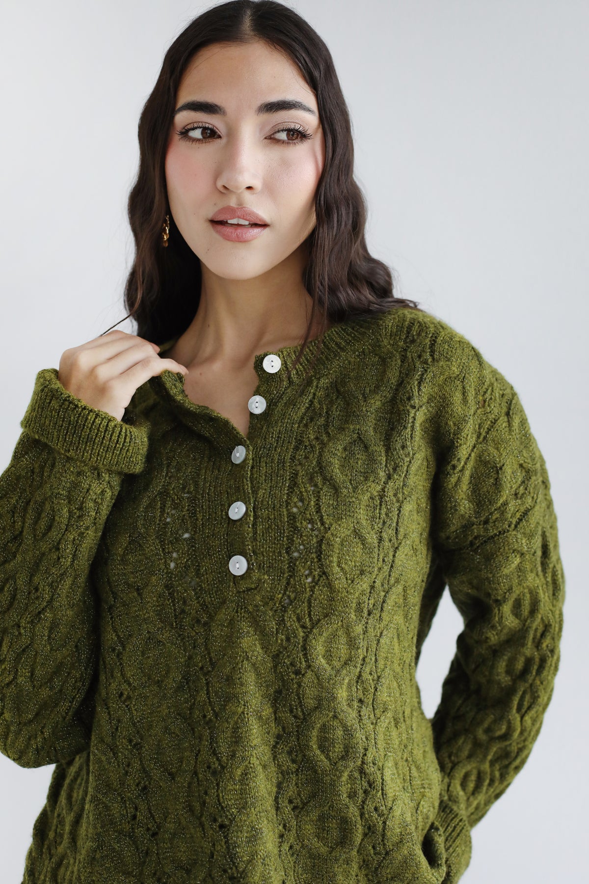 Sweet as you knit sweater - Olive