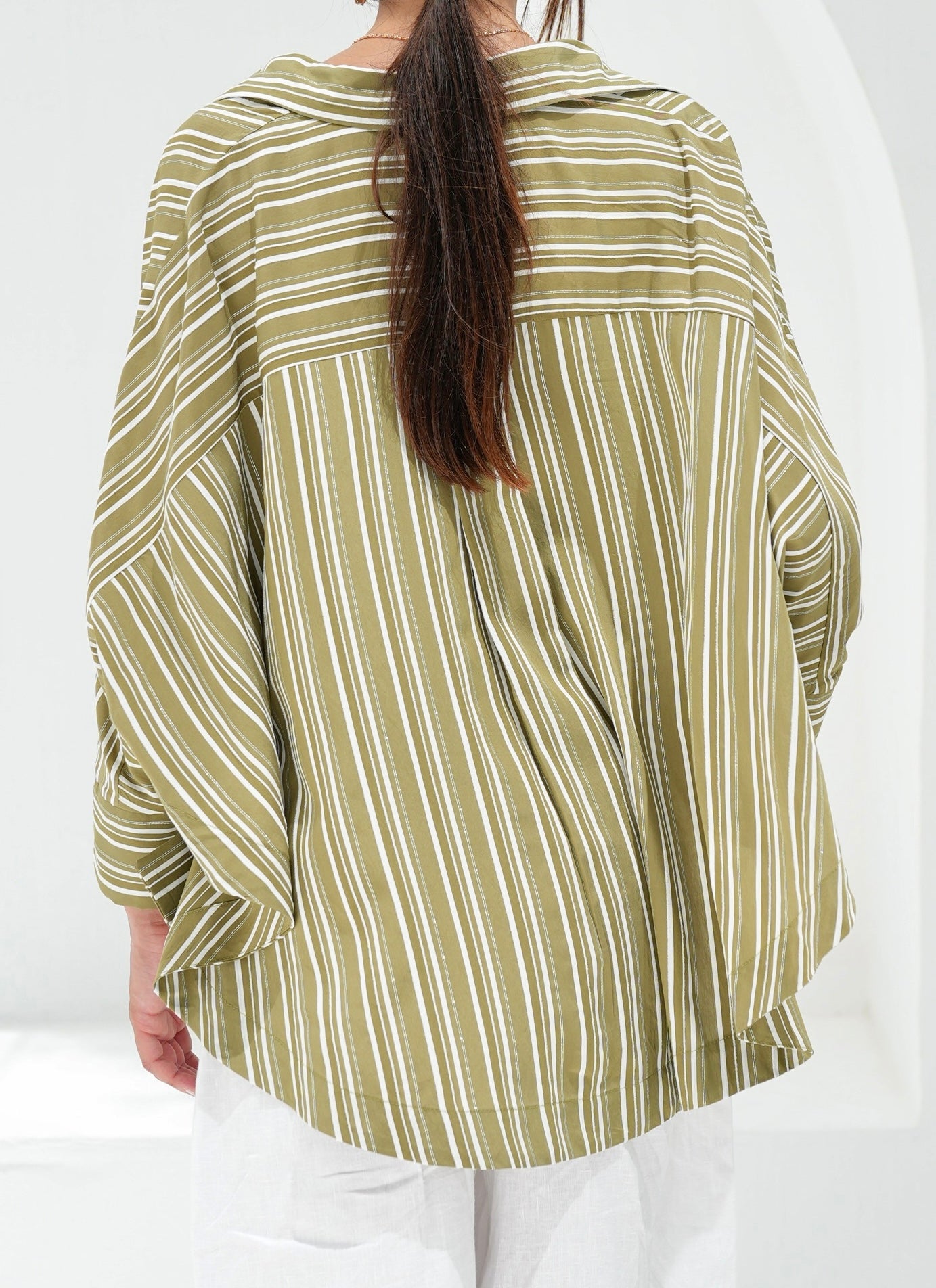 Over The Rainbow Striped Shirt - Olive