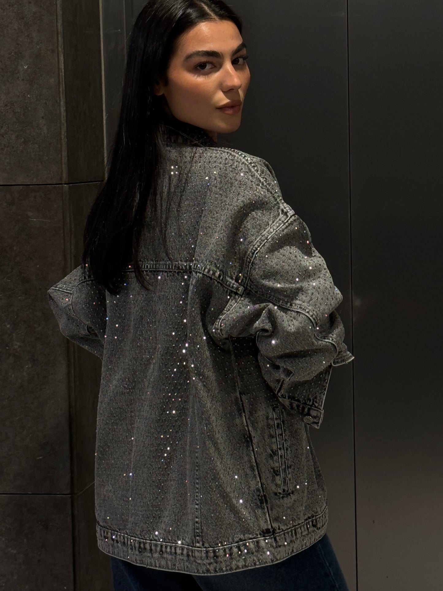 You’re A Gem Denim Jacket in Grey