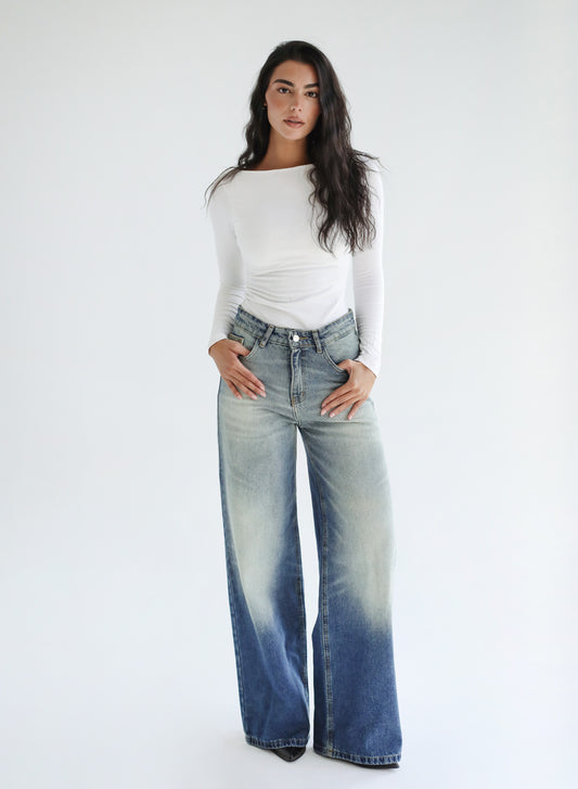 Standout Denim Pants in Washed Blue