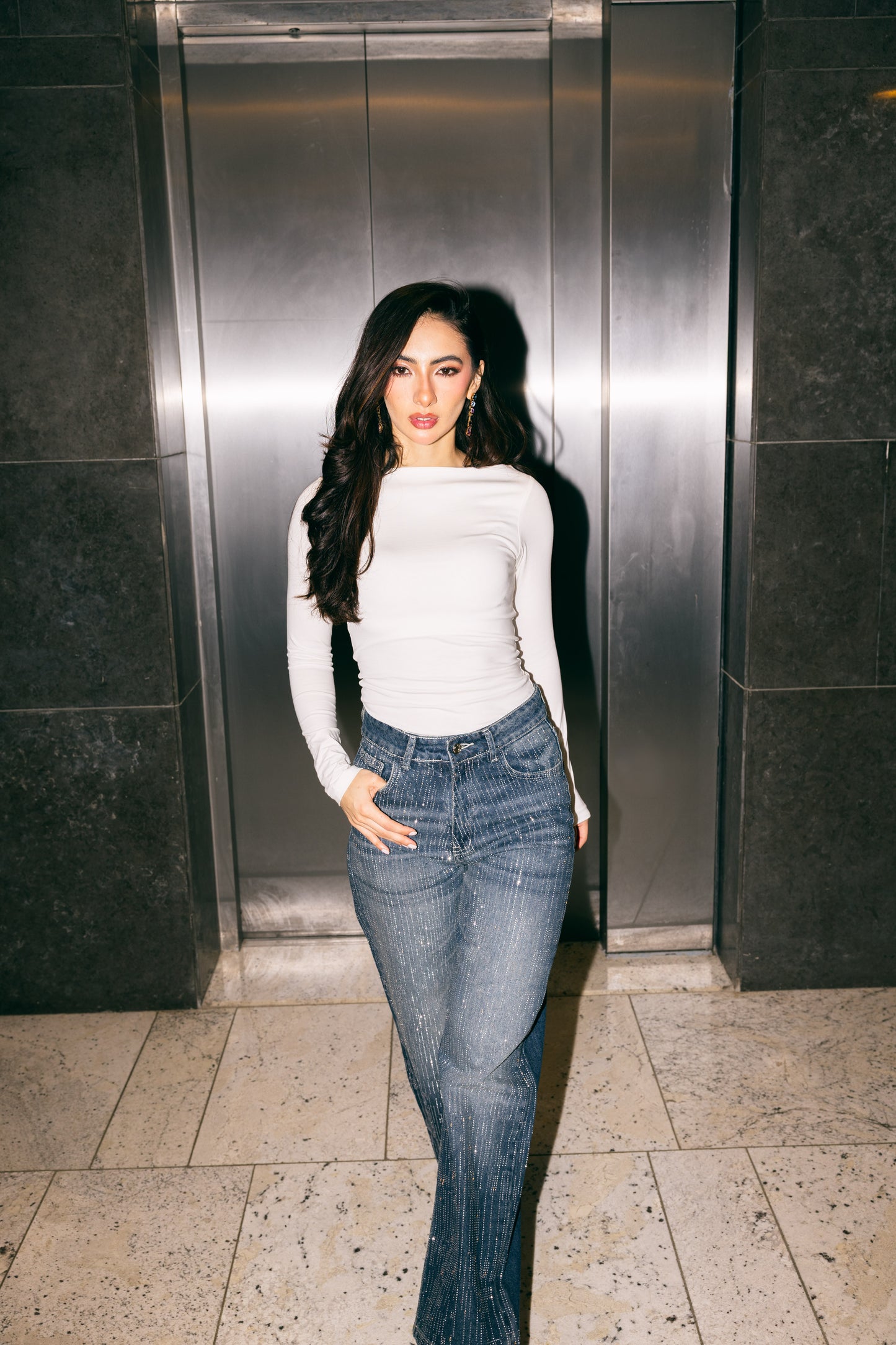Her Era Denim Pants in Washed Blue