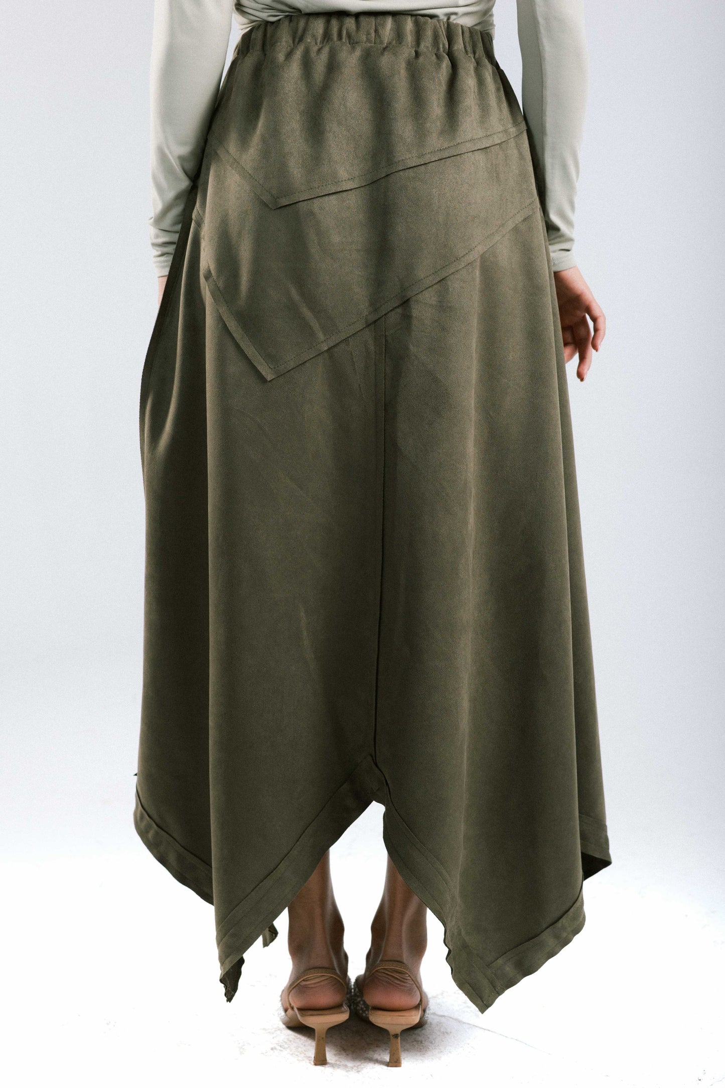 In Her Moment Suede Skirt - Olive
