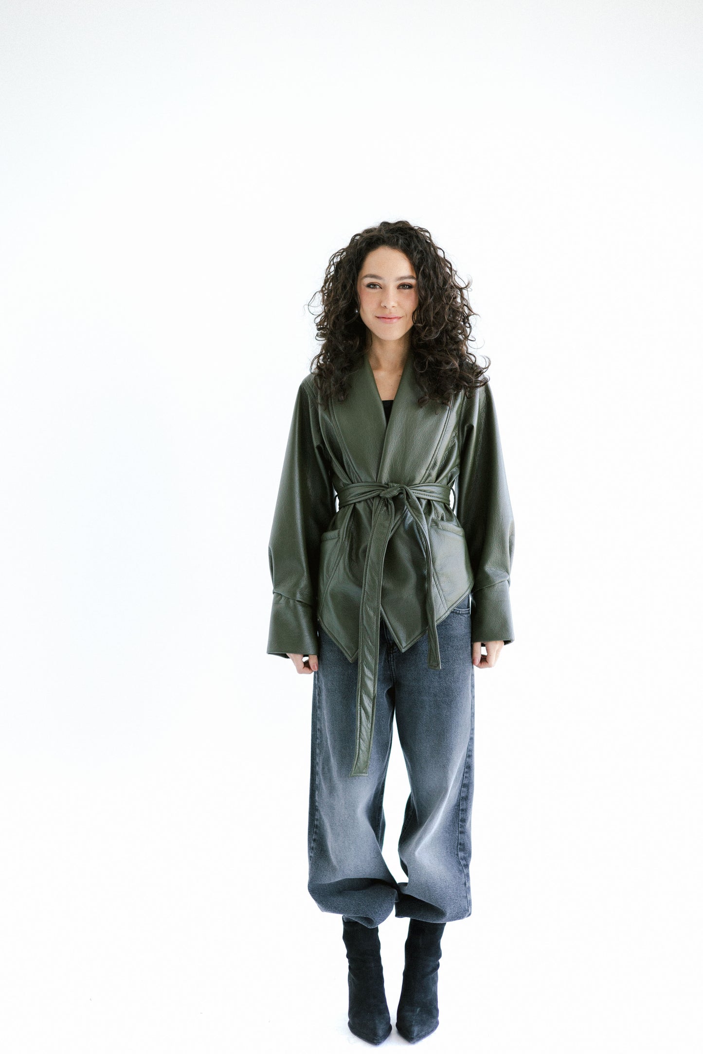 Risk Taker Leather Jacket - Army Green