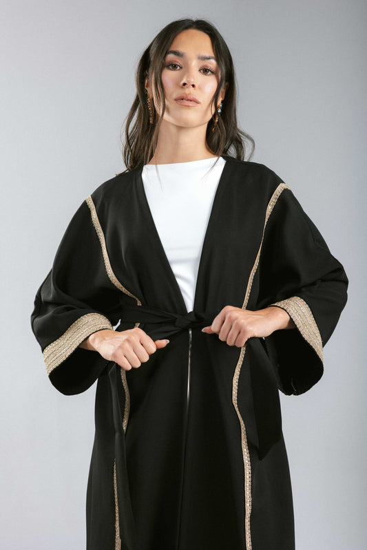 Golden Girl Kaftan in Black
