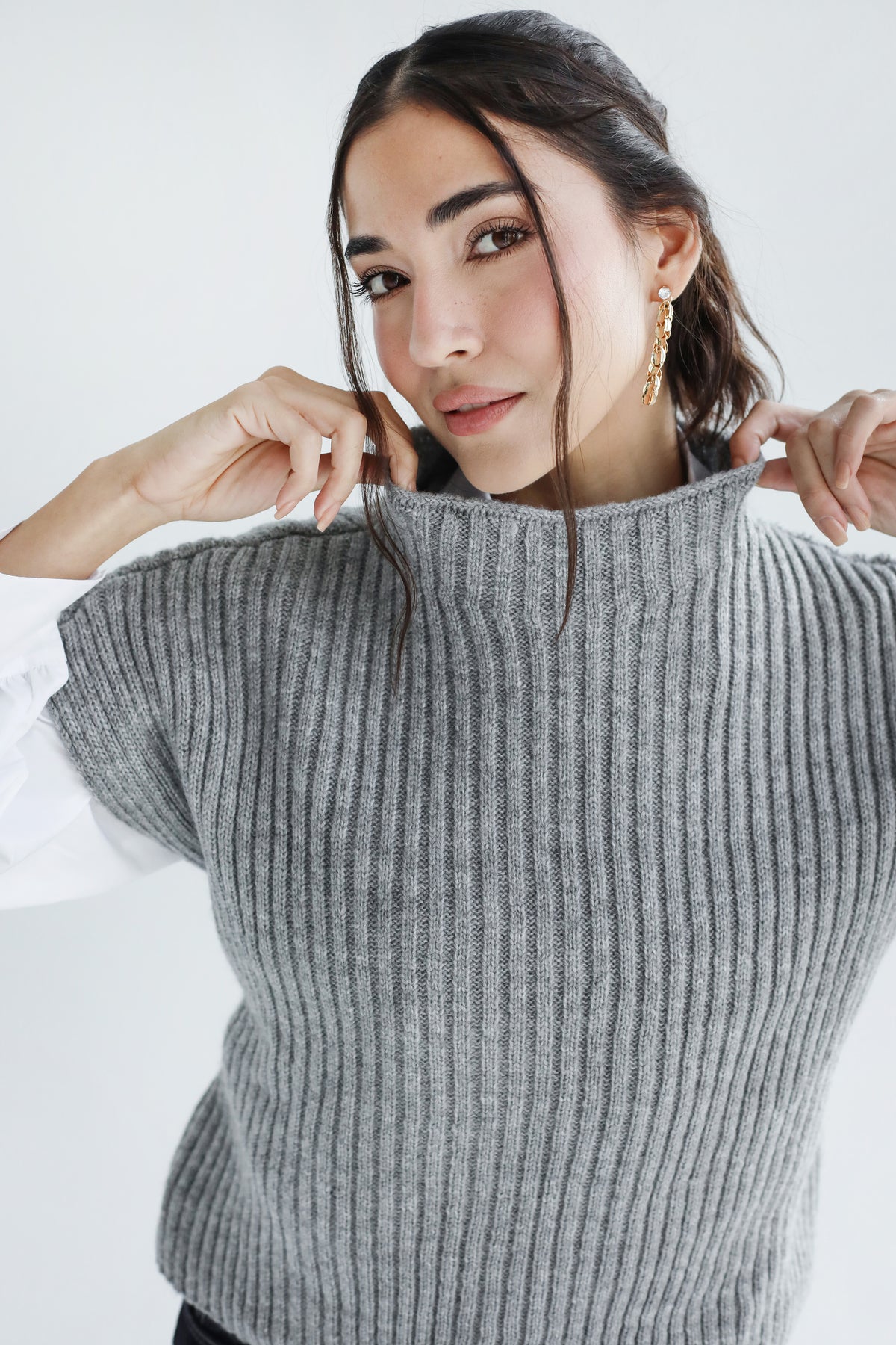 Sun Dazed Knit Vest - Grey