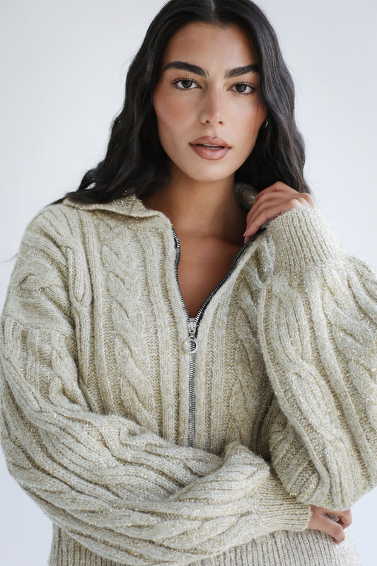 Too good to take off knit sweater - Beige