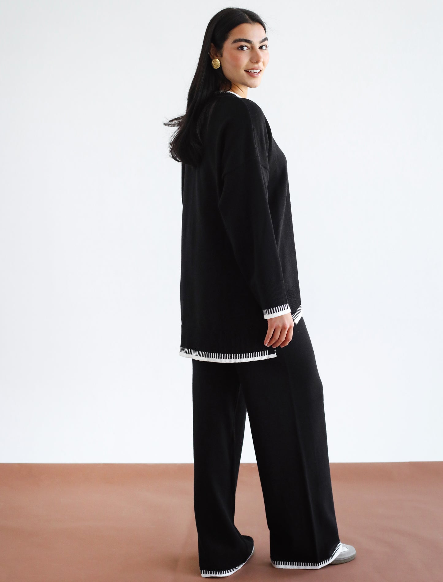 Minding My Business Knit Set - Black