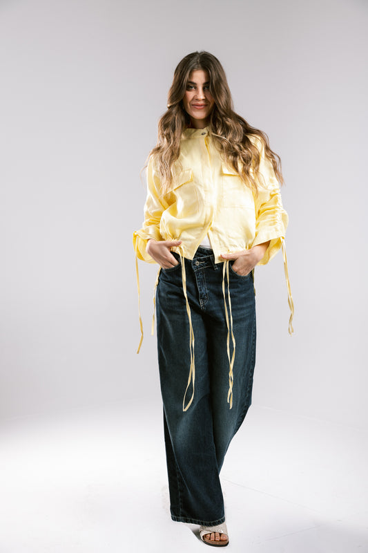 Pretty Fringes Linen Shirt - Butter Yellow
