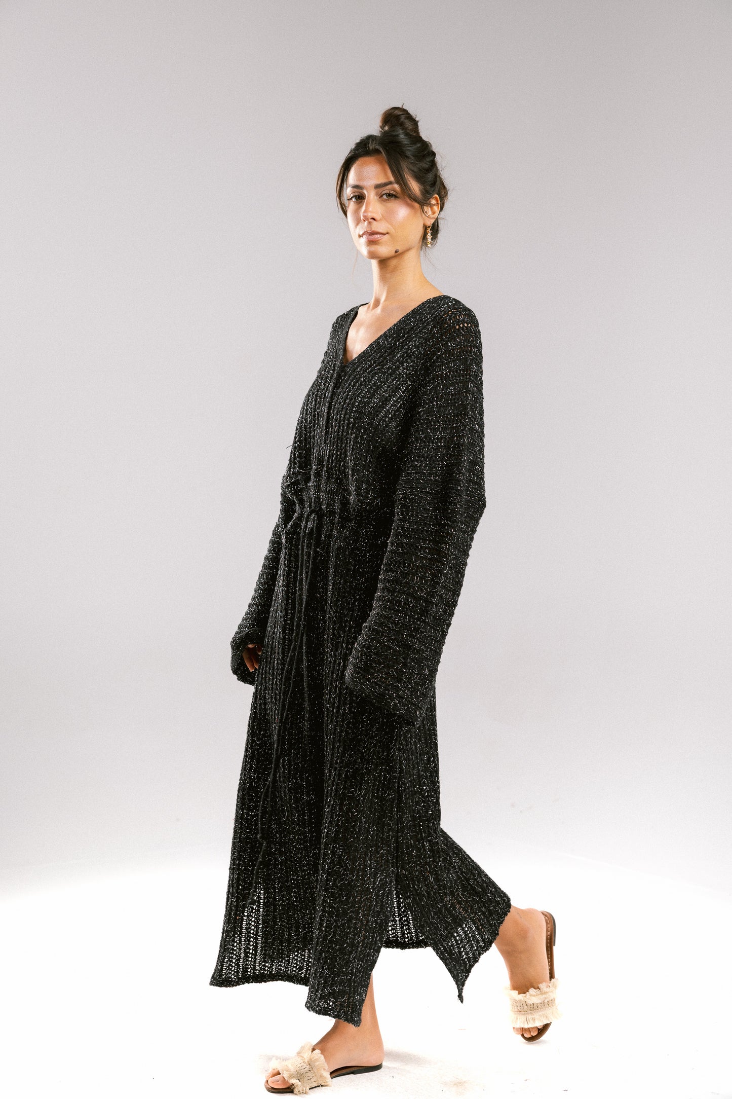 Sunbeam Crochet Coverup Dress - Black