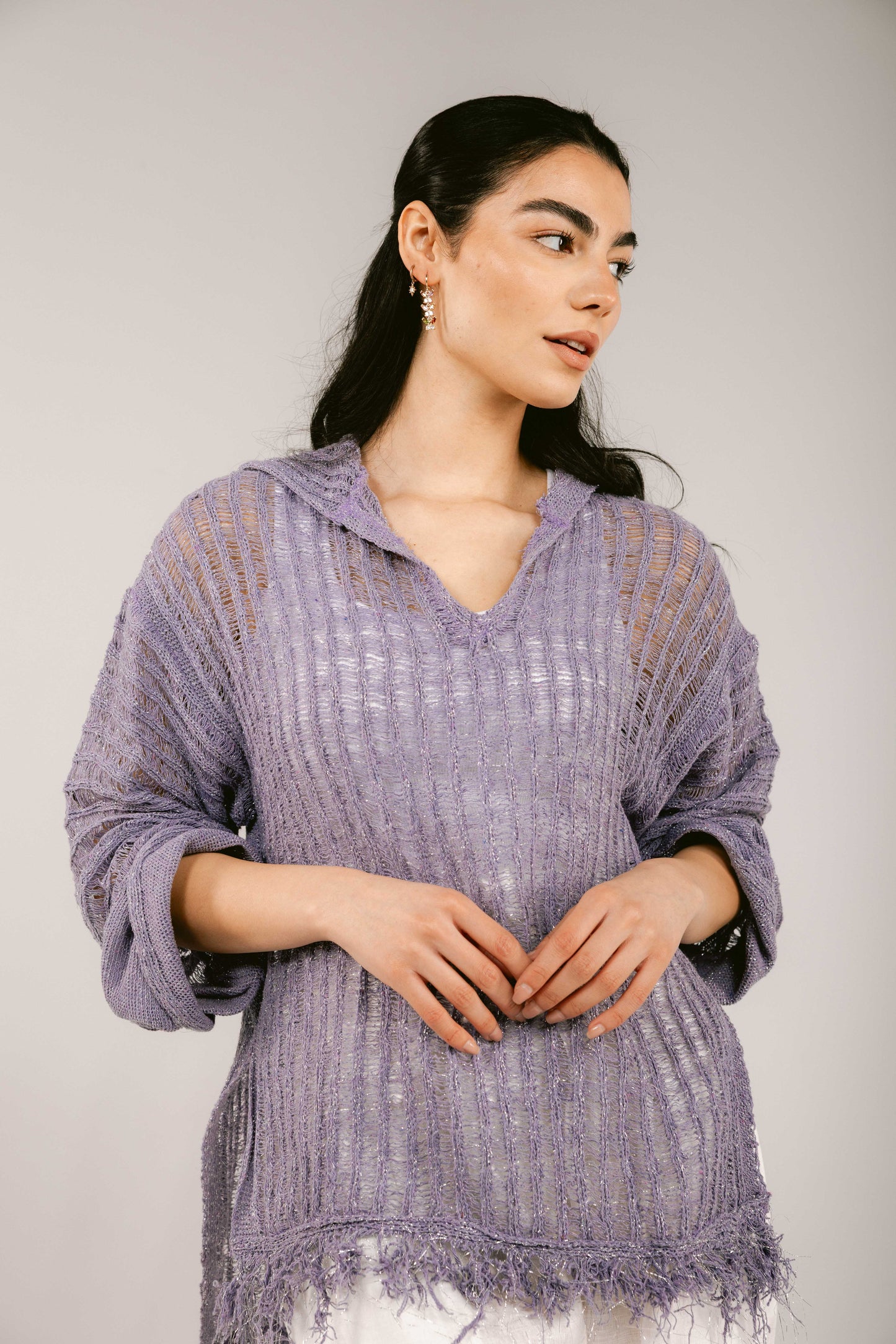 By The Beach Crochet Top - Lilac