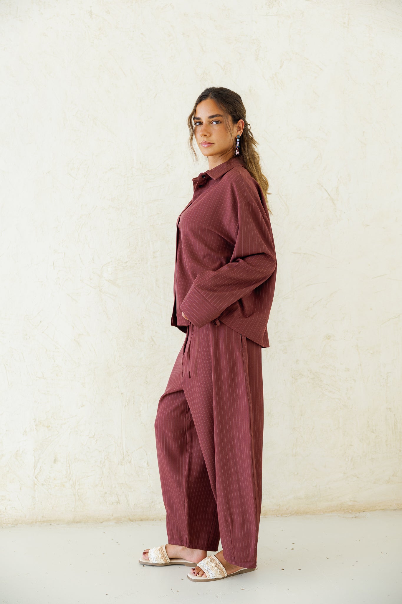 Perfect Tones Striped Set - Burgundy