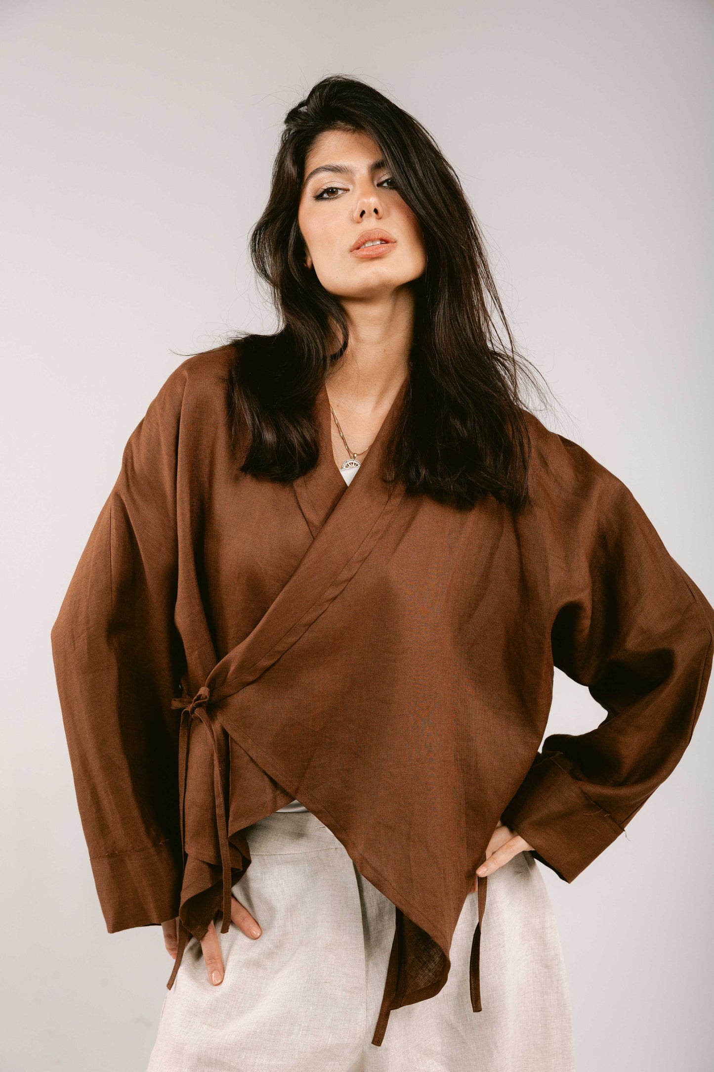 Such A Dreamy Linen Top - Brown