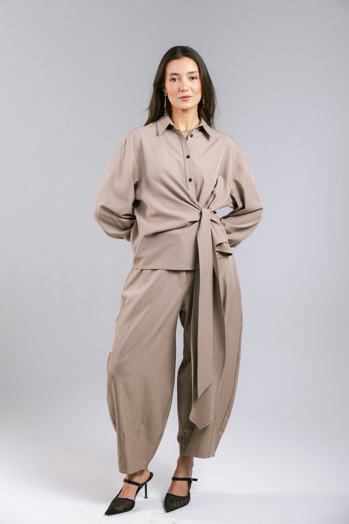 Knot Your Type Striped Set - Griege