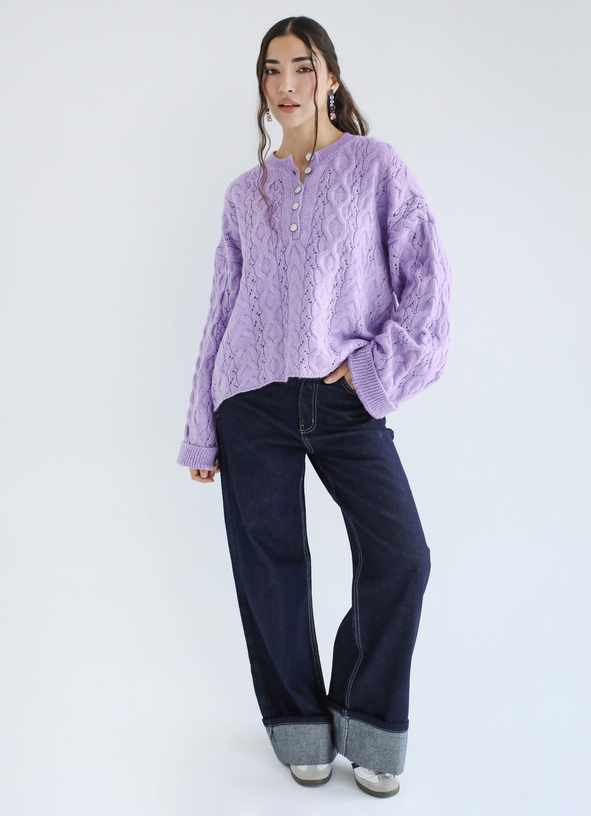 Sweet as you knit sweater - Lilac
