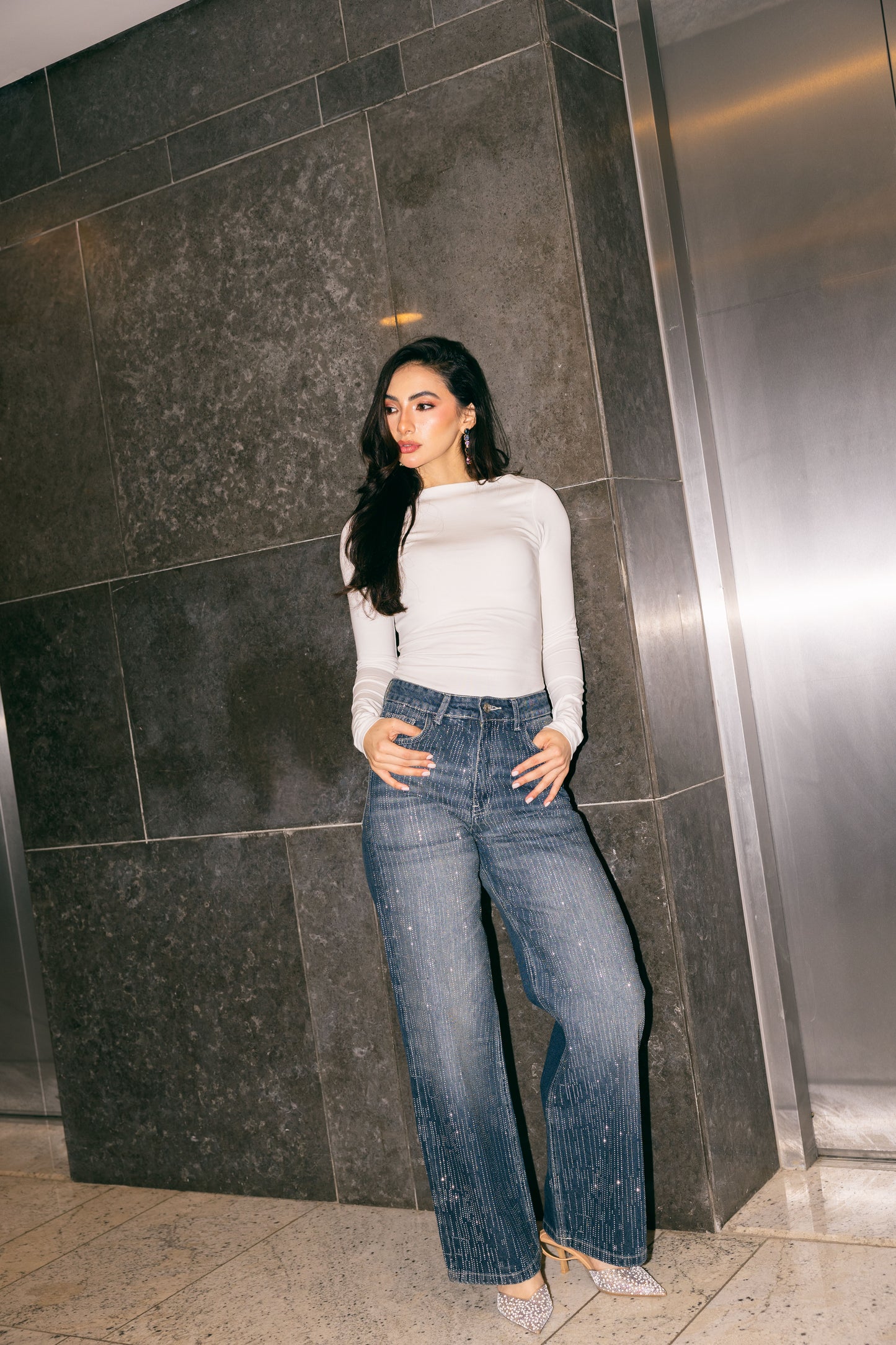 Her Era Denim Pants in Washed Blue