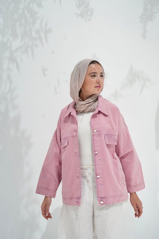 You’re A Gem Denim Jacket in Pink