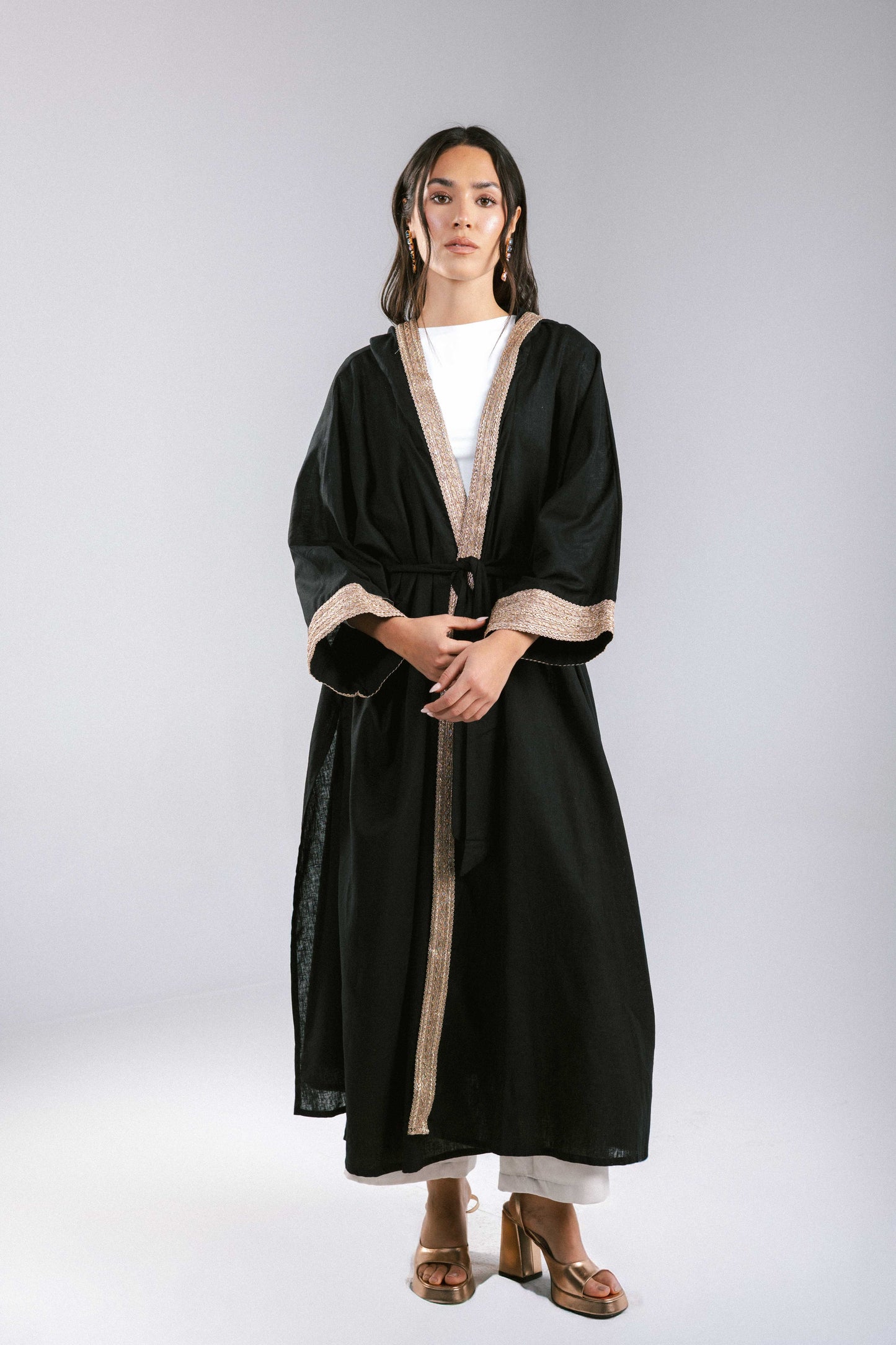 Marrakesh Linen Kaftan in Black