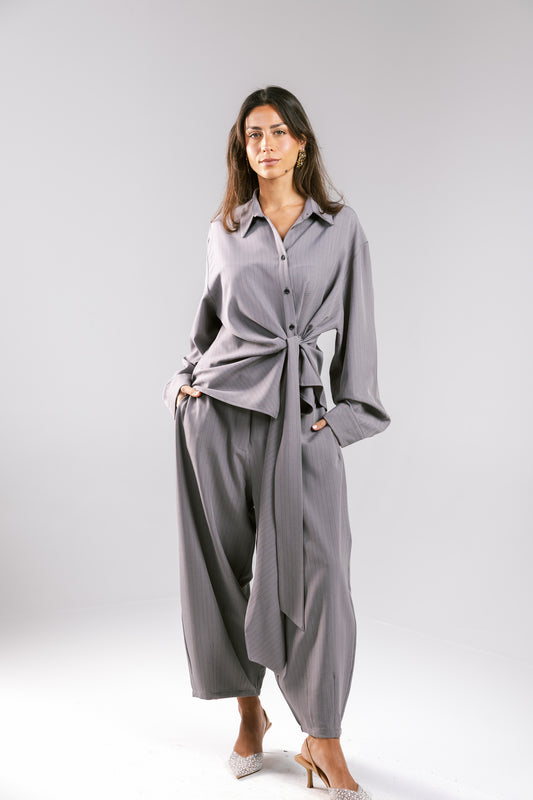 Knot Your Type Striped Set - Grey