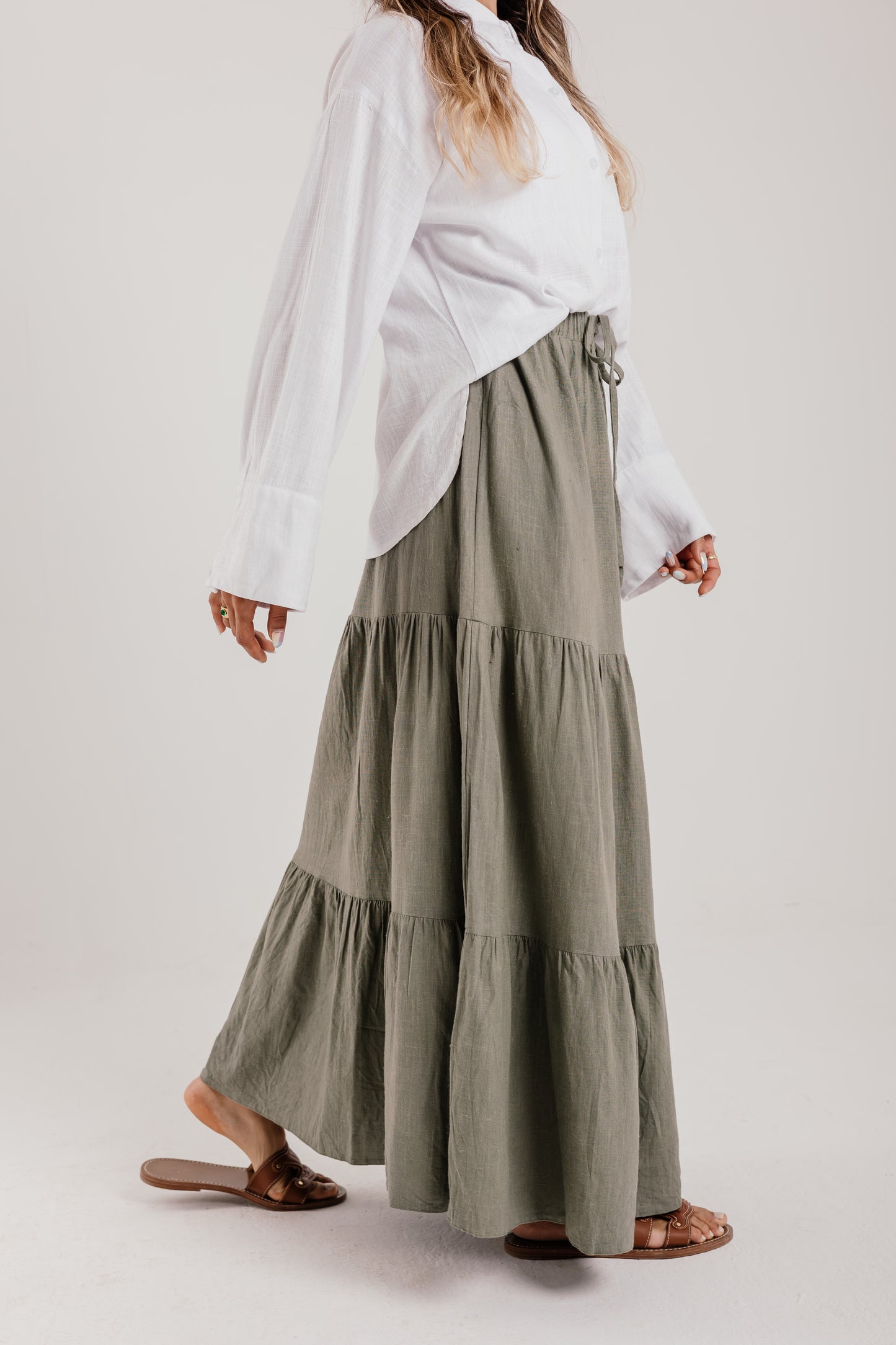 Waves Skirt in Olive