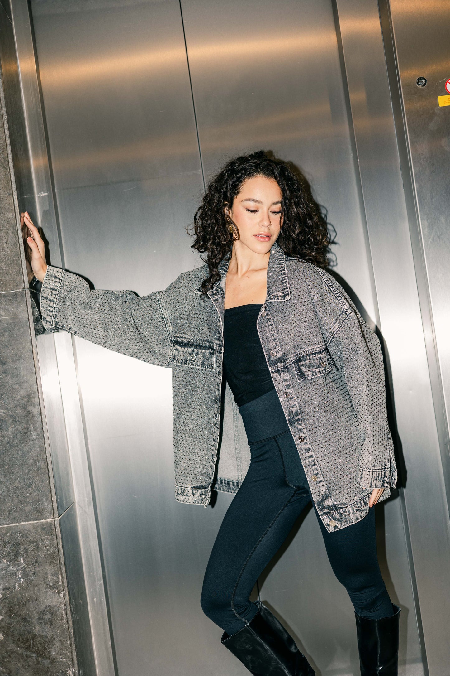 You’re A Gem Denim Jacket in Grey