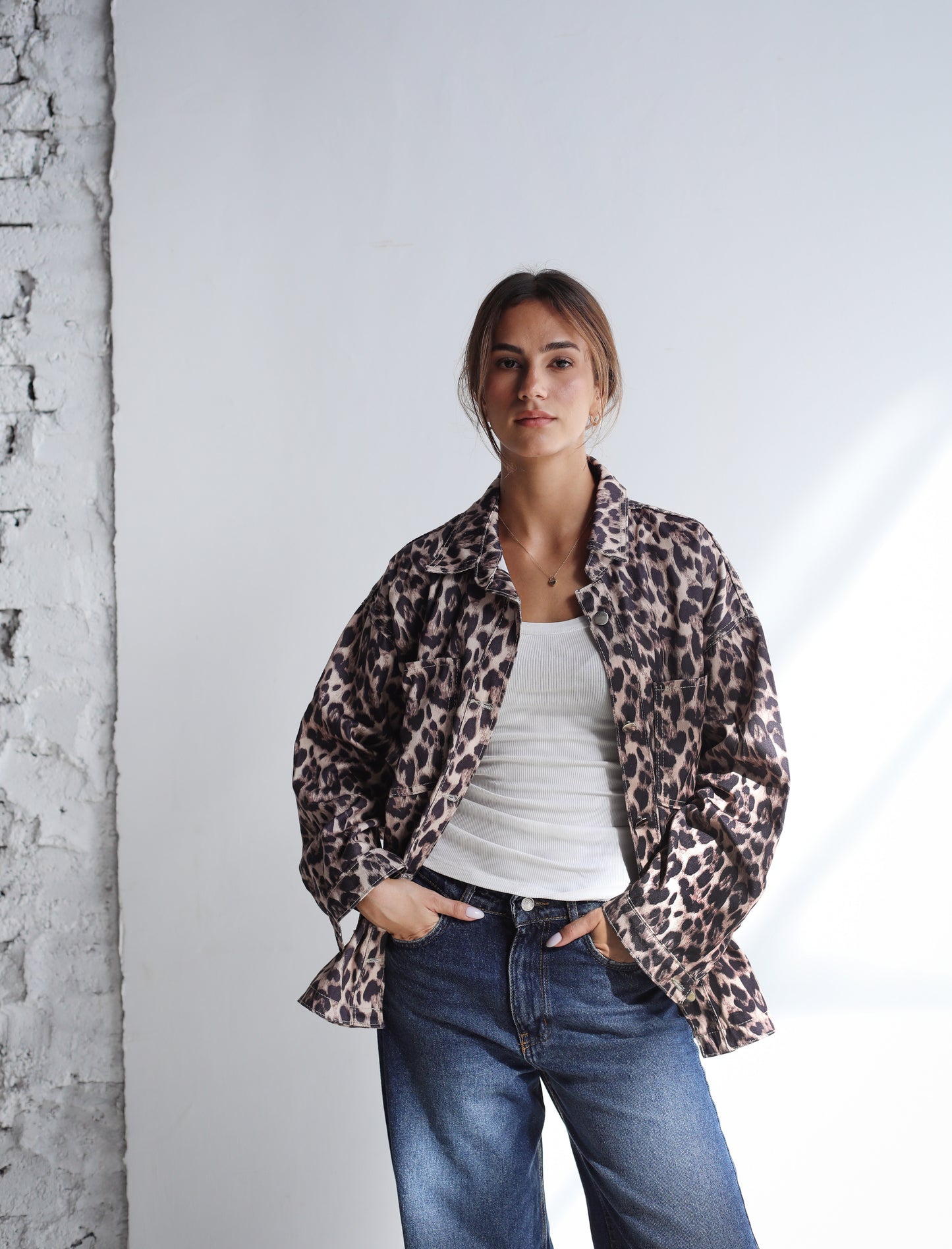 Leopard Denim Jacket