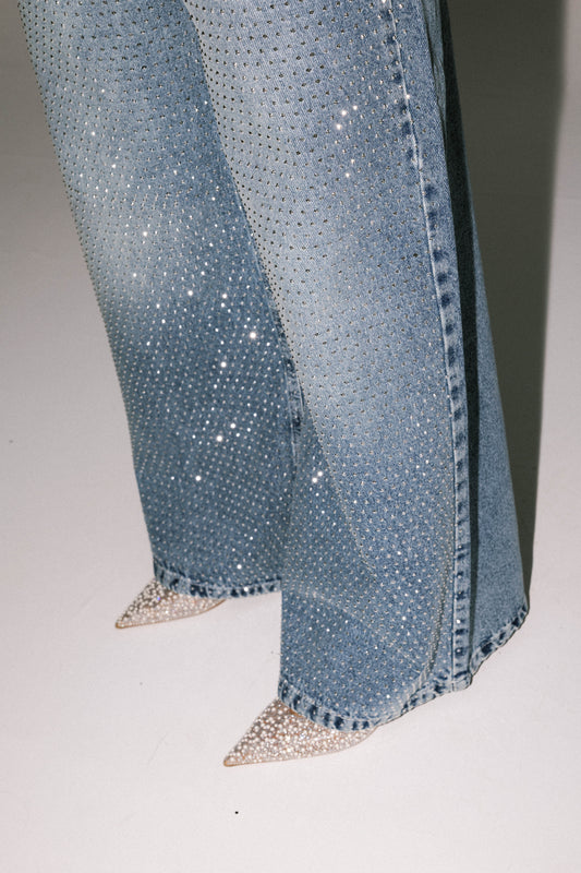 All Eyes On You Denim Pants - Light Blue