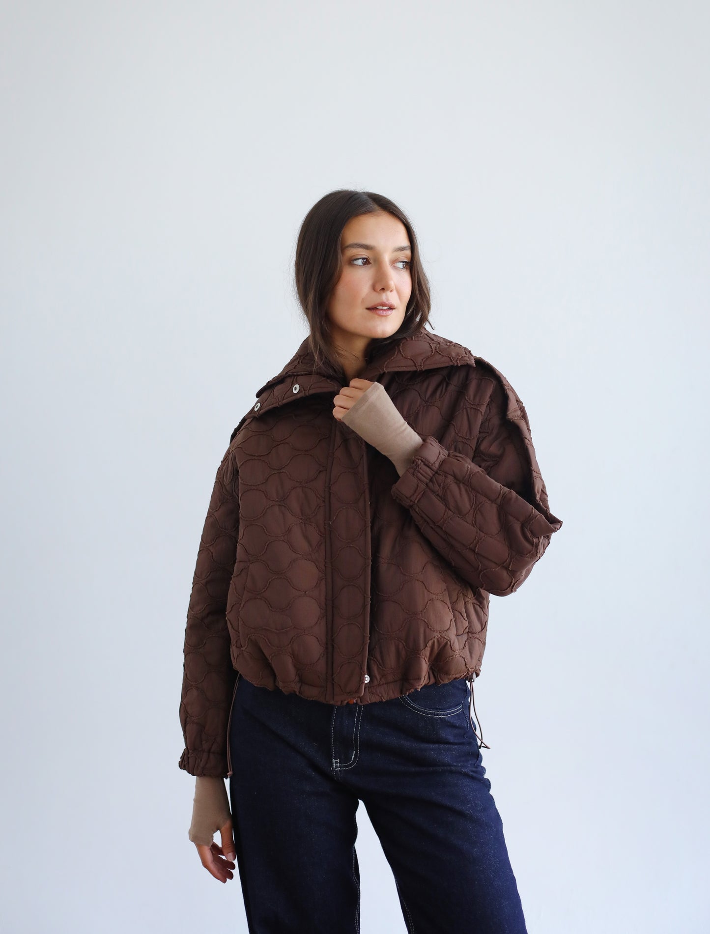 Around The World Bomber Jacket - Brown