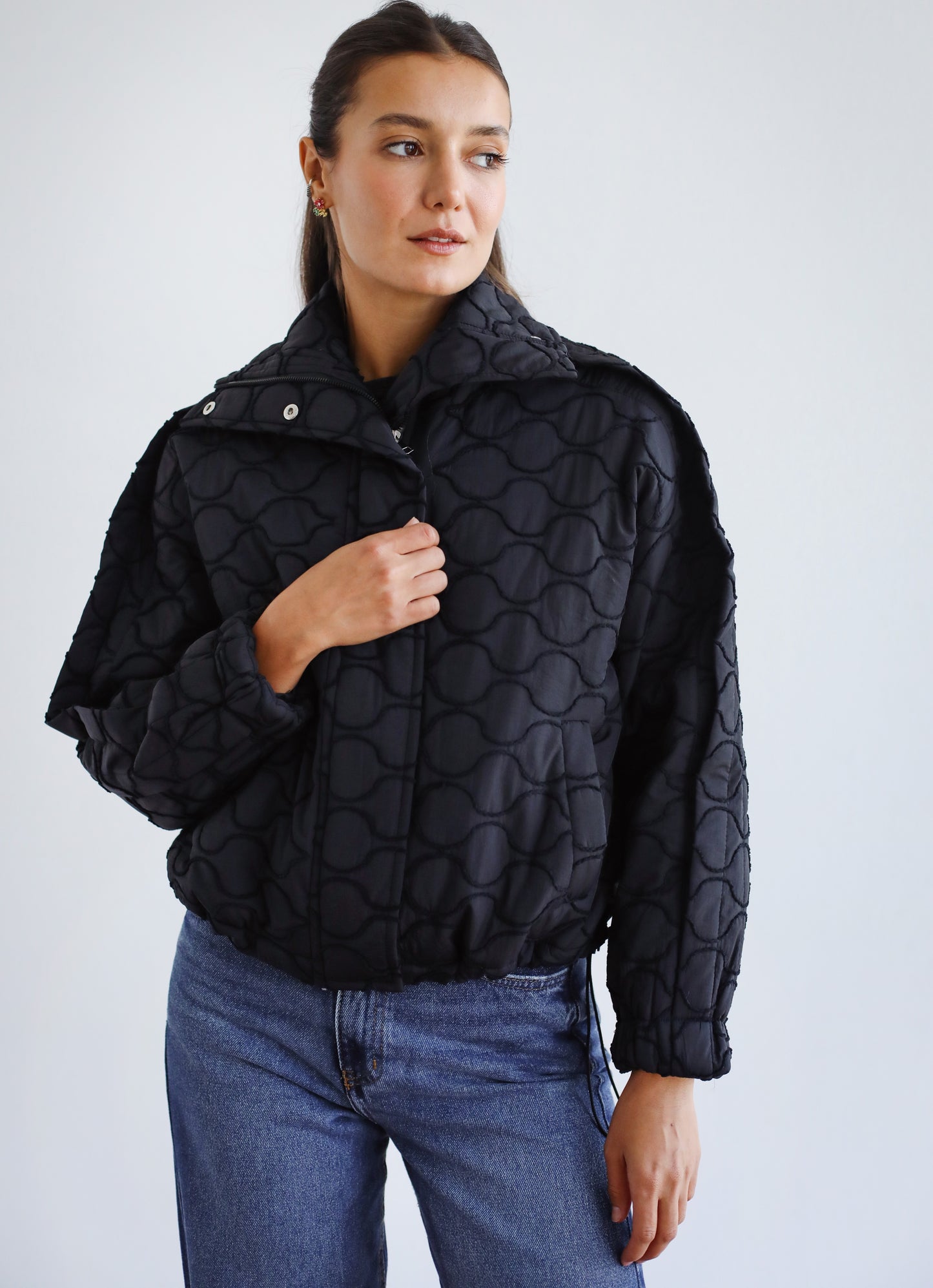 Around The World Bomber Jacket - Black