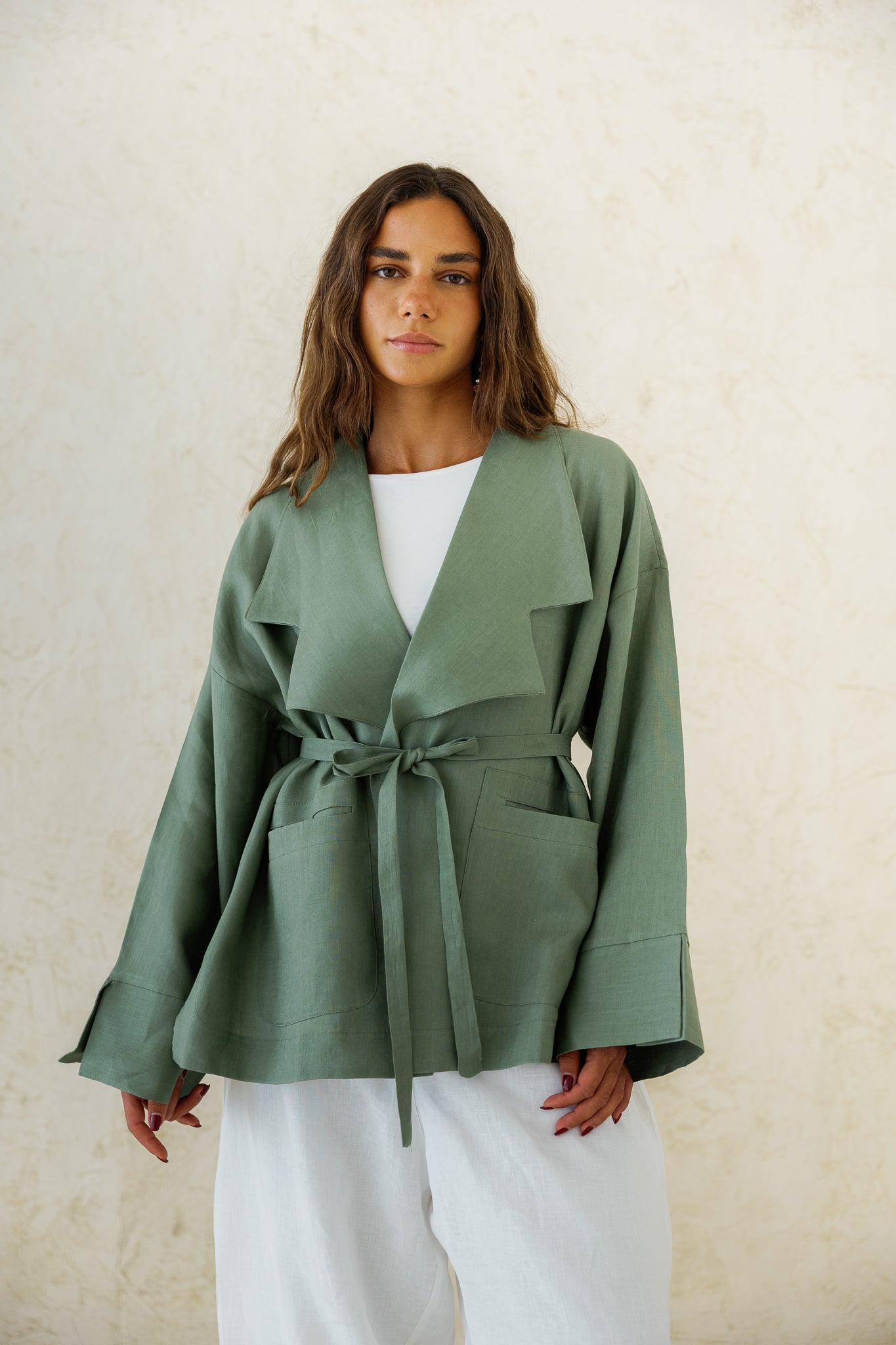 Full of Sunshine Linen Cardigan - Sage