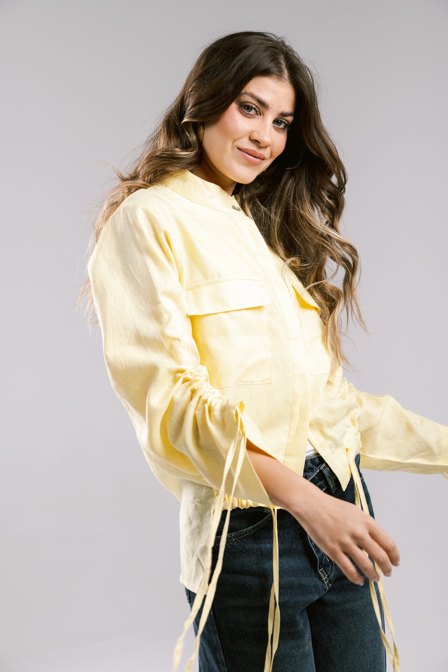 Pretty Fringes Linen Shirt - Butter Yellow