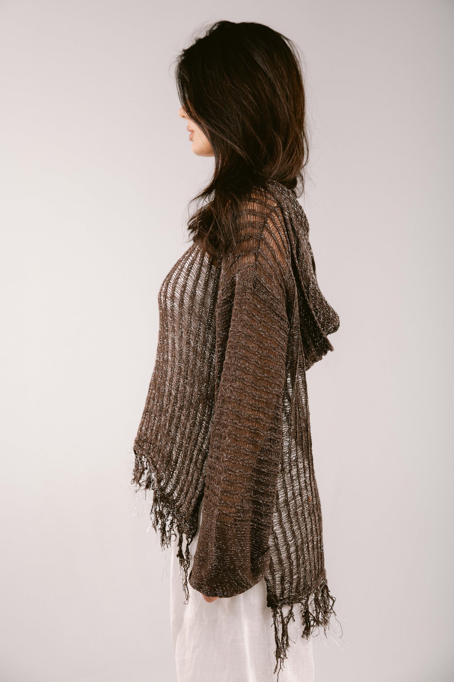 By The Beach Crochet Top - Brown