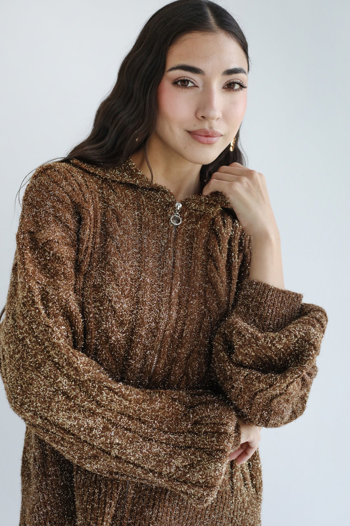 Too good to take off knit sweater - Brown