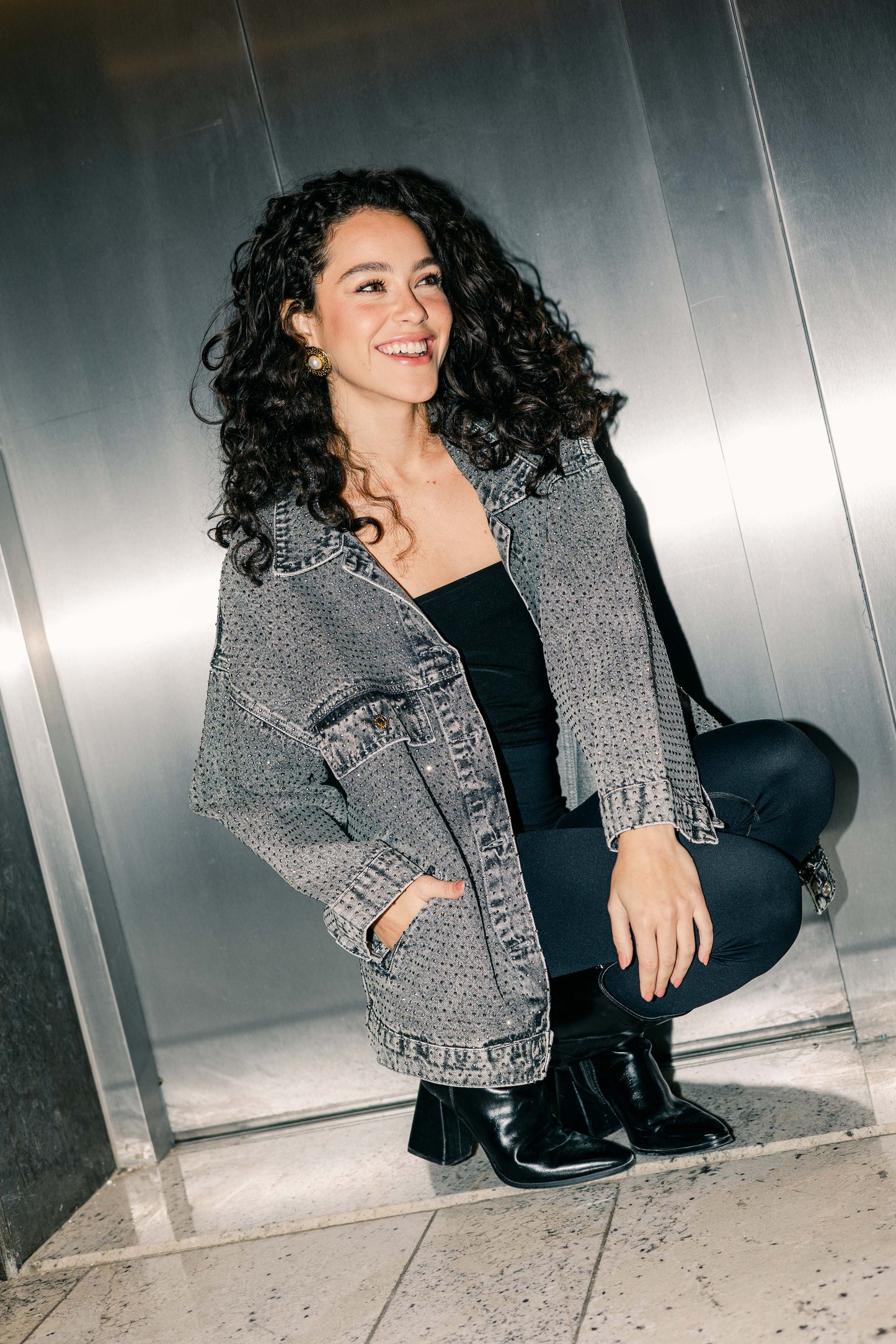 You’re A Gem Denim Jacket in Grey