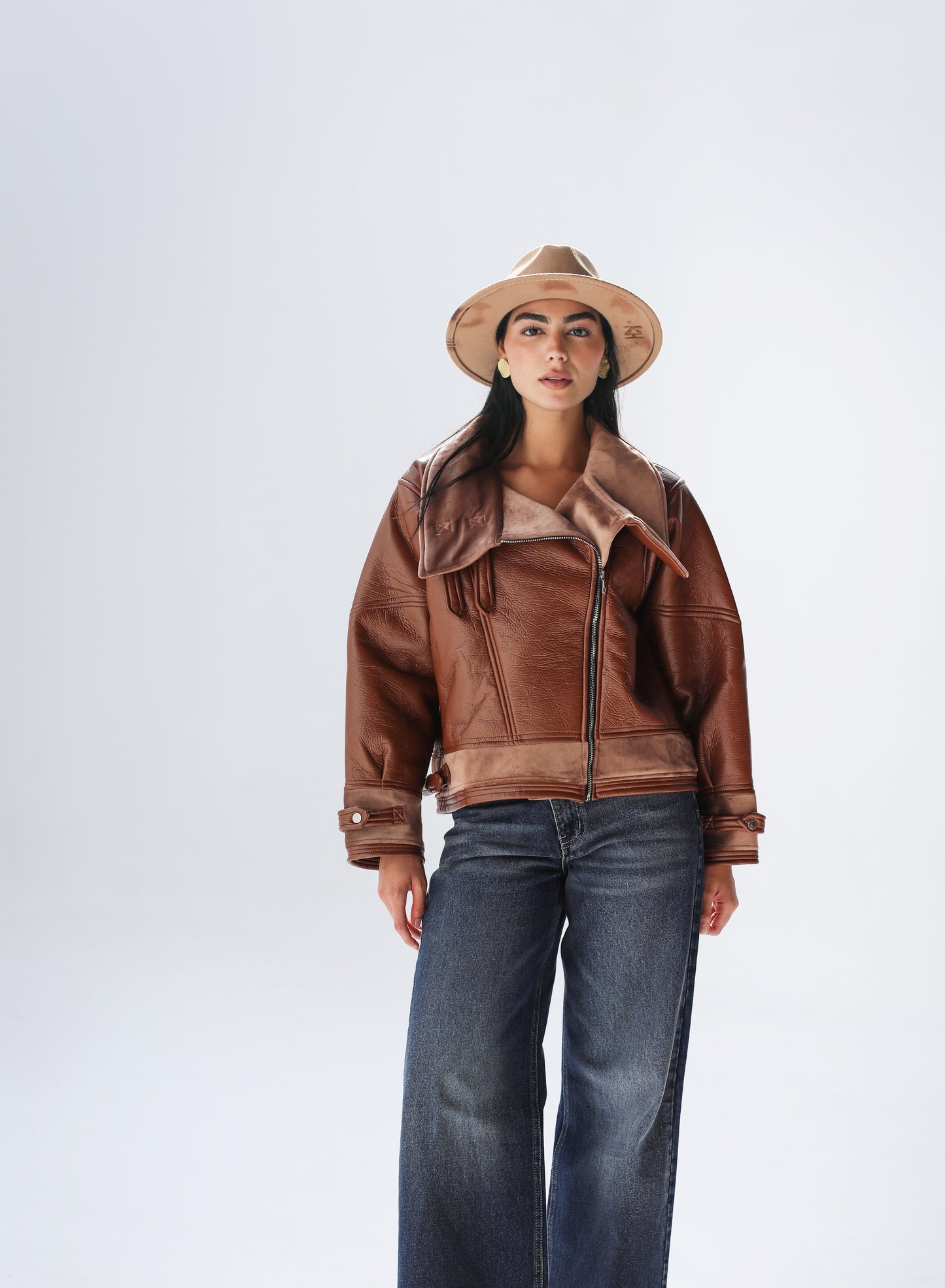 Talk of The Town Leather Jacket - Brown