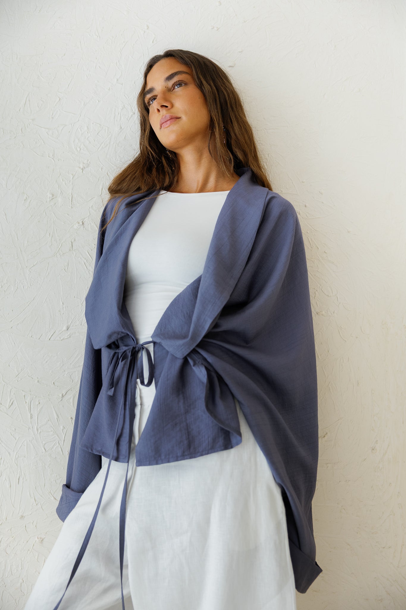 Daisy Field Cardigan - Dusty Blue