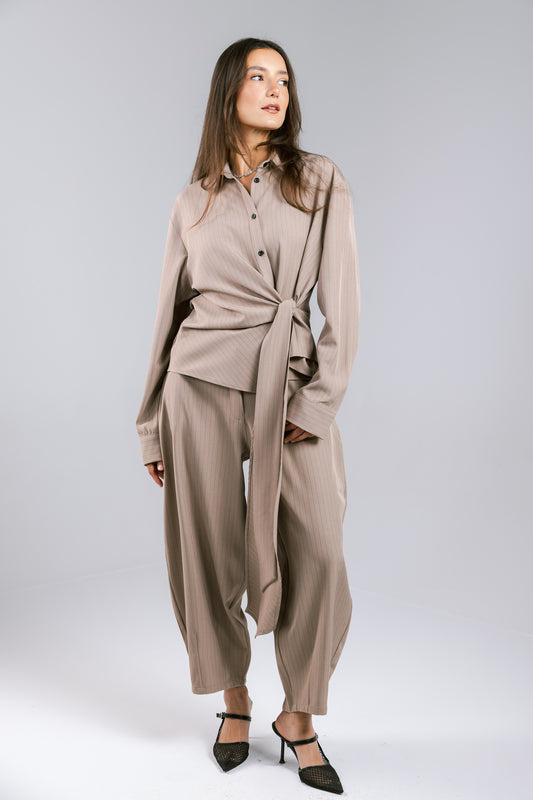 Knot Your Type Striped Set - Griege