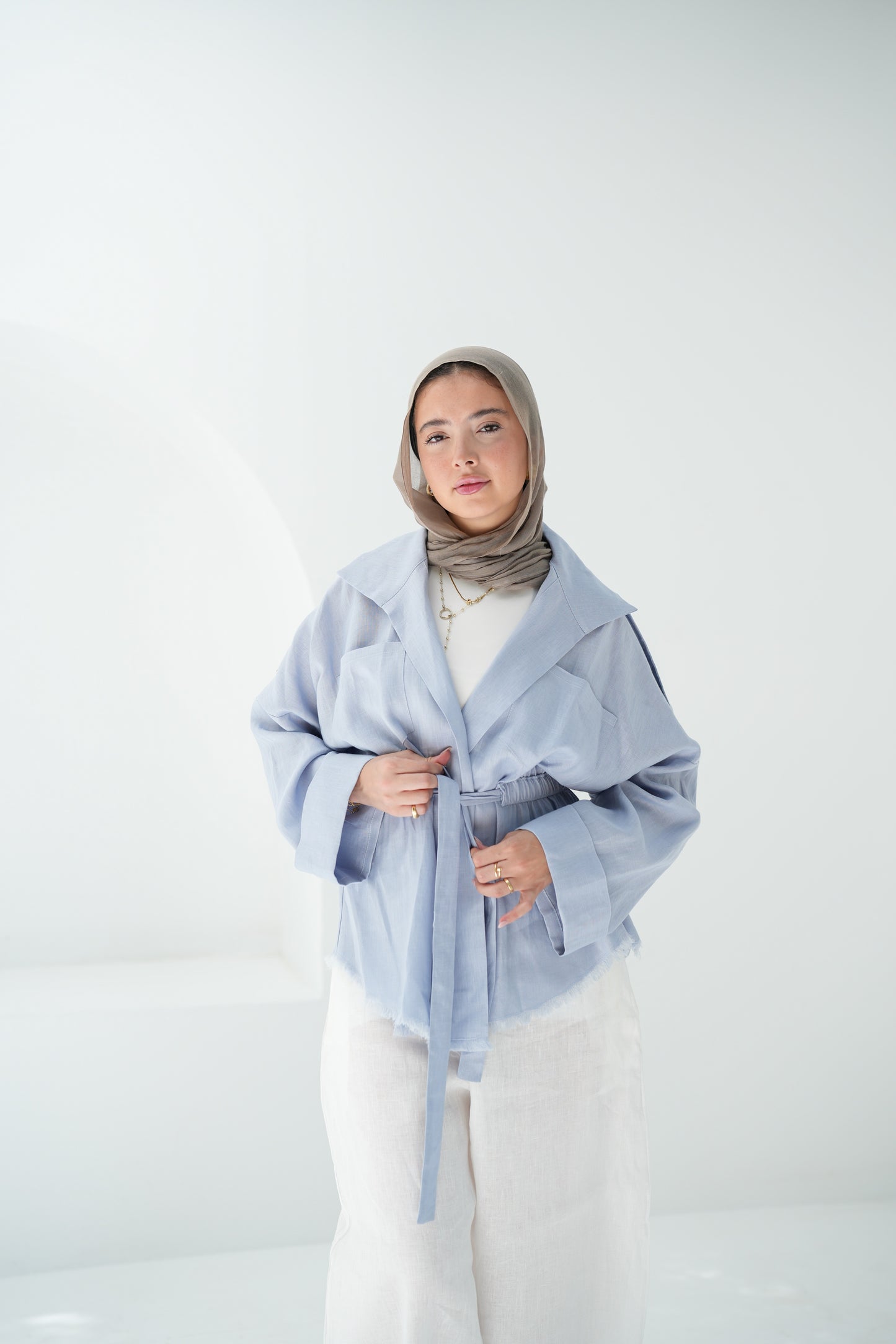 Amalia’s Signature Linen Top - Baby Blue