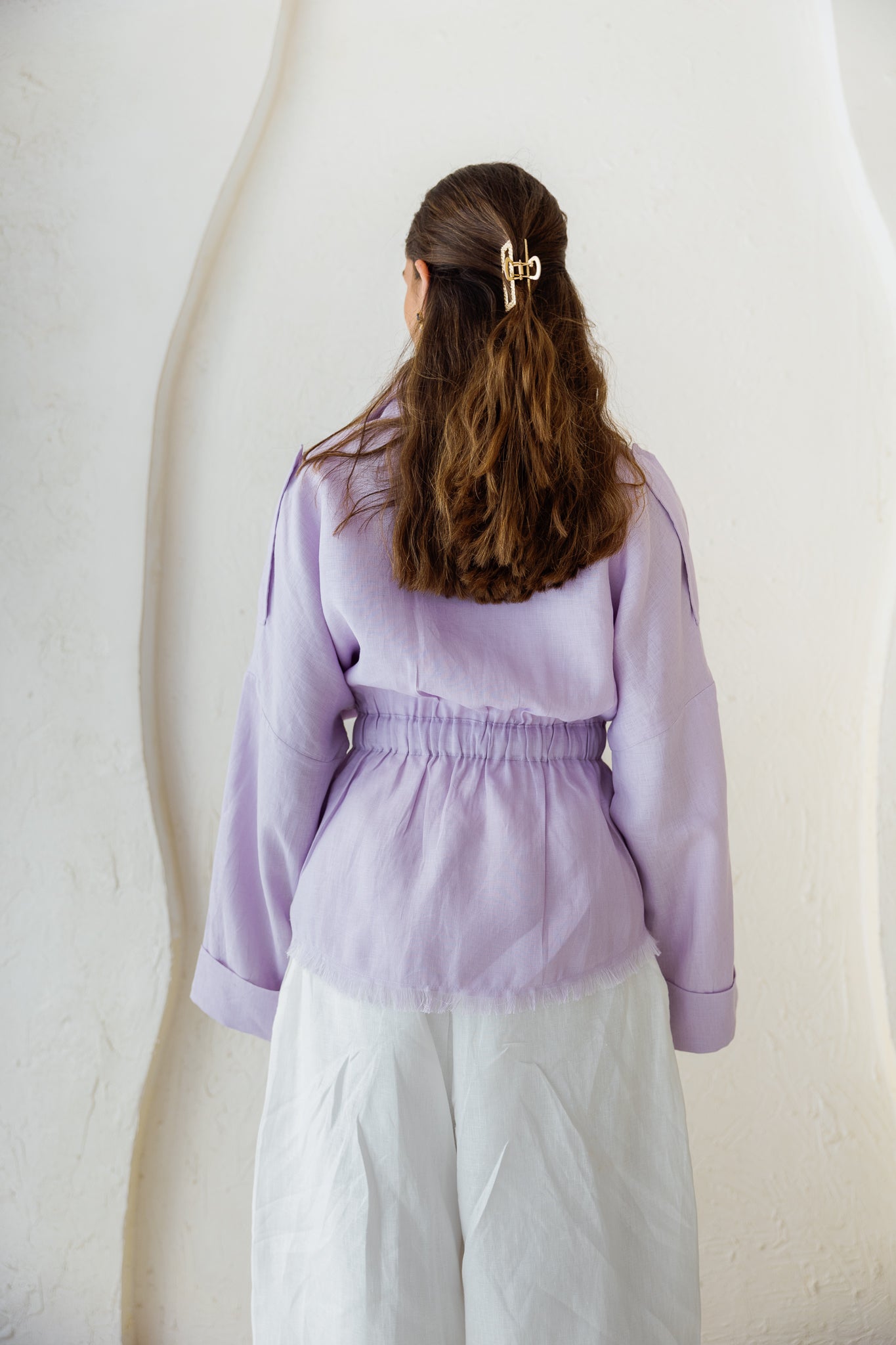 Amalia’s Signature Linen Top - Lilac